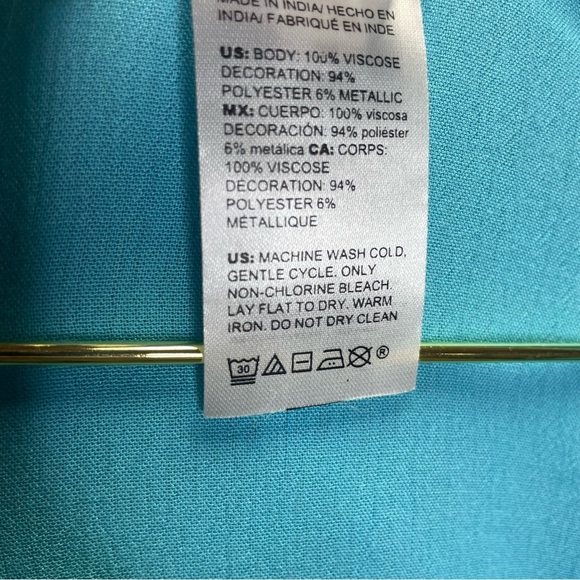 Chico’s Beaded Embroidered Fairy Open Front Tassel Tie Duster - Picture 7 of 10